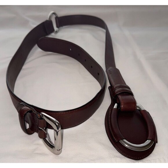 Lauren Ralph Lauren Women\'s Leather Belt Equestrian Ring Buckle Brown S.L NWT main image 9